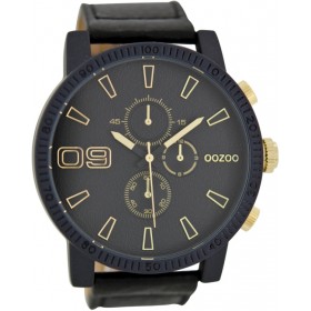 OOZOO Timepieces 50mm Βlack Leather strap C6650